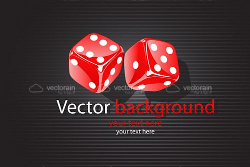 Red Rolling Dice on a Dark Gradient Textured Background
